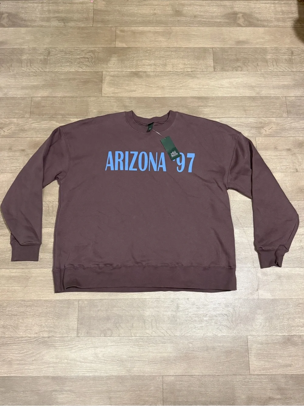 Wild Fable Women's Oversized Pullover Sweatshirt Arizona ‘97 Brown Size Z - Picture 2 of 8
